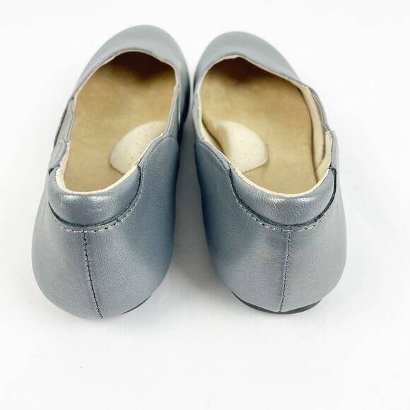 Softwalk Womens Norwich Ballet Flats 6.5 Narrow Silver Leather Round Toe NWOB - Picture 8 of 11